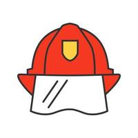icône de couleur de casque de pompier. casque. illustration vectorielle isolée vecteur