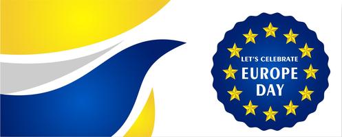 Jour de l&#39;Europe. Jour férié annuel en mai. C’est le nom de deux journées de célébration annuelles - le 5 mai du Conseil de l’Europe et le 9 mai de l’Union européenne. Affiche, carte, bannière et fond. Vecteur - Vektör