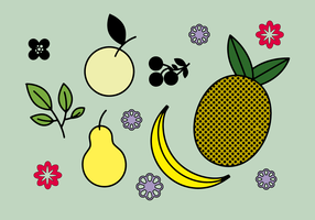 Vecteur de fruits et de fleurs gratuit