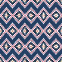 jaune, rose, blanc sur bleu indigo. motif oriental ethnique géométrique design traditionnel pour le fond tapis papier peint vêtements emballage batik tissu illustration vectorielle style de broderie vecteur