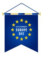 Jour de l&#39;Europe. Jour férié annuel en mai. C’est le nom de deux journées de célébration annuelles - le 5 mai du Conseil de l’Europe et le 9 mai de l’Union européenne. Affiche, carte, bannière et fond. Vecteur - Vektör