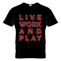 vivre travailler et jouer vecteur de conception de t shirt