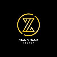 création de logo lettre z monogramme doré vecteur