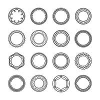 ornement de logo d'insigne circulaire de ligne vecteur