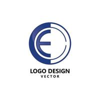 vecteur de conception de logo e rond moderne