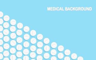 ensemble de pilules, médicaments, médicaments. comprimé analgésique, vitamine, antibiotiques pharmaceutiques. antécédents médicaux. conception de dessin animé de vecteur