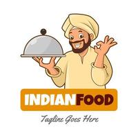 logo de la cuisine indienne vecteur