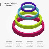 Modèle de vecteur d&#39;infographie coloré 3D plat