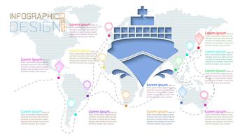 Infographie sur la communication des cartes du monde. vecteur