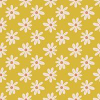 joli motif sans couture de petites fleurs sur fond jaune. imprimé camomille rétro. ornement floral. vecteur