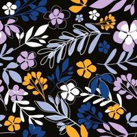 motif floral folklorique sans couture. petites fleurs abstraites modernes et feuilles papier peint sans fin. vecteur