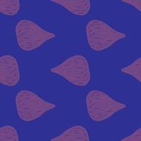 modèle sans couture de figue violette avec fond de contraste bleu marine. décor alimentaire décoratif. vecteur