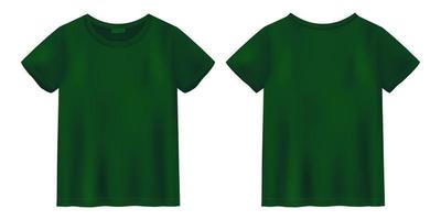 maquette de t-shirt vert unisexe. modèle de conception de t-shirt. t-shirt à manches courtes. vecteur