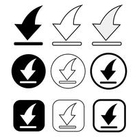 ensemble d&#39;icône de téléchargement de signe simple vecteur