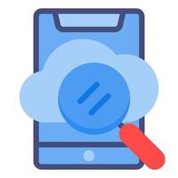 icône de recherche avec nuage et icône de téléphone stock vectoriel