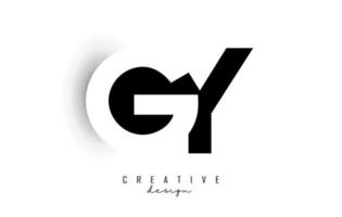 logo de lettres gy avec un design d'espace négatif. lettre avec typographie géométrique. vecteur