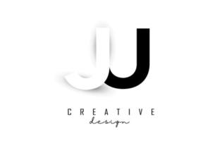 logo de lettres ju avec un design d'espace négatif. illustration vectorielle avec typographie géométrique. vecteur