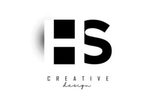 logo de lettres hs avec un design d'espace négatif. illustration vectorielle avec typographie géométrique. vecteur