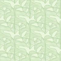 motif harmonieux de pastel clair avec des formes vintage de monstère aux contours verts. fond blanc. impression botanique créative. vecteur