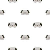 Tête de chien motif géométrique sans soudure de couleur grise sur fond blanc. élément de conception graphique pour enfants à des fins différentes. vecteur