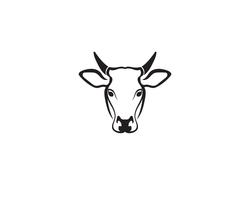 Modèle de tête logo vache vecteur