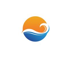 vague eau logo plage vecteur