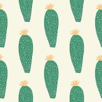 modèle sans couture de cactus simple. cactus doodle illustration vectorielle. vecteur