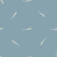 modèle sans couture de requin marteau dans un style scandinave. fond d'animaux marins. illustration vectorielle pour enfants textile drôle. vecteur
