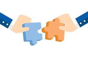 puzzle et coopération commerciale vecteur