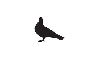 conception d'illustration vectorielle pigeon noir et blanc vecteur