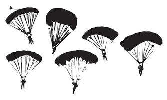 parachutisme vector illustration design collection noir et blanc