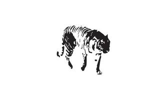 conception d'illustration vectorielle tigre noir et blanc vecteur