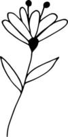 icône de fleur abstraite. griffonnage dessiné à la main. , scandinave, nordique, minimalisme, monochrome. plante, herbier. vecteur