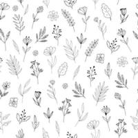 doodle dessiné main modèle sans couture de fleurs. , minimalisme, scandinave, monochrome, couleurs tendance 2022. plantes abstraites simples. papier peint, papier d'emballage, textiles, arrière-plan. vecteur