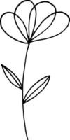 icône de fleur abstraite. griffonnage dessiné à la main. , scandinave, nordique, minimalisme, monochrome. plante, herbier. vecteur