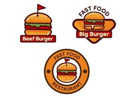 modèle d'illustration vectorielle de restauration rapide burger vecteur