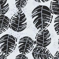 abstract grunge jungle monstera exotique laisse un motif sans couture. fond d'écran de feuilles tropicales. vecteur