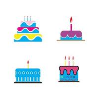 logo de gâteau d'anniversaire vecteur