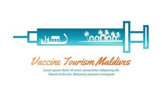 concept art de voyage du tourisme vaccinal des maldives vecteur