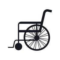 icône de transport silhouette de fauteuil roulant vecteur