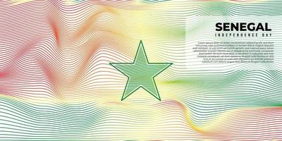 fond avec un design rouge jaune et vert. fond de fête de l'indépendance du sénégal avec un design étoile verte.