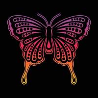 papillon coloré style dessiné à la main pour les autocollants de tatouage etc vecteur gratuit