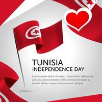 célébration de la fête de l'indépendance tunisienne. bannière, carte de voeux, conception de flyer. conception de modèle d'affiche vecteur