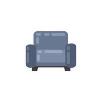 fauteuil. meubles moelleux. chaise bleu gris. illustration plate de dessin animé. vecteur
