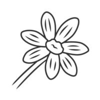 icône linéaire de coréopsis. fleur de jardin de rudbeckia. plante de calliopsis. marguerite en fleurs, fleur sauvage de camomille. illustration de la ligne mince. symbole de contour. dessin de contour isolé de vecteur