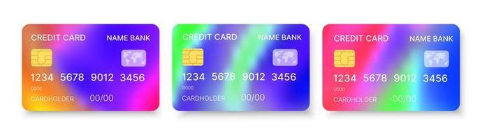 jeu de cartes de crédit vecteur modèle multicolore avec arrière-plan de conception géométrique triangle abstrait