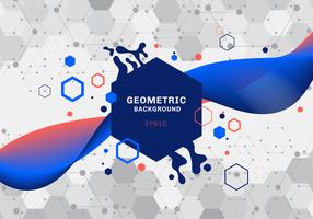 Composition abstraite de formes géométriques et molécule de motif bleu et orange splash splash avec la couleur de gradient fluide qui coule sur fond blanc. Éléments de modèle de conception communications modernes, médecine, science et technologie numériqu vecteur