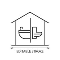 icône linéaire des installations sanitaires. maintien des conditions d'hygiène. salle de bain accessible dans la maison. illustration personnalisable en ligne mince. symbole de contour. dessin de contour isolé de vecteur. trait modifiable vecteur