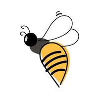 abeille isolé sur fond blanc. illustration vectorielle dans le style doodle vecteur