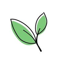 illustration vectorielle de feuilles vertes sur fond blanc vecteur